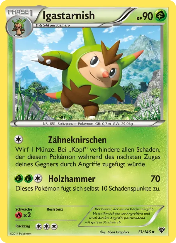 Igastarnish — XY 13 German Pokémon card