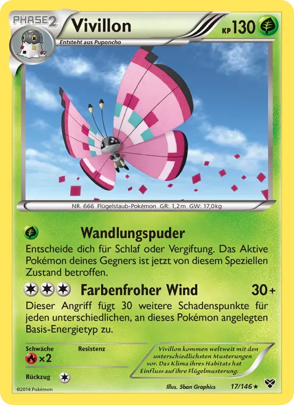 Vivillon — XY 17 German Pokémon card