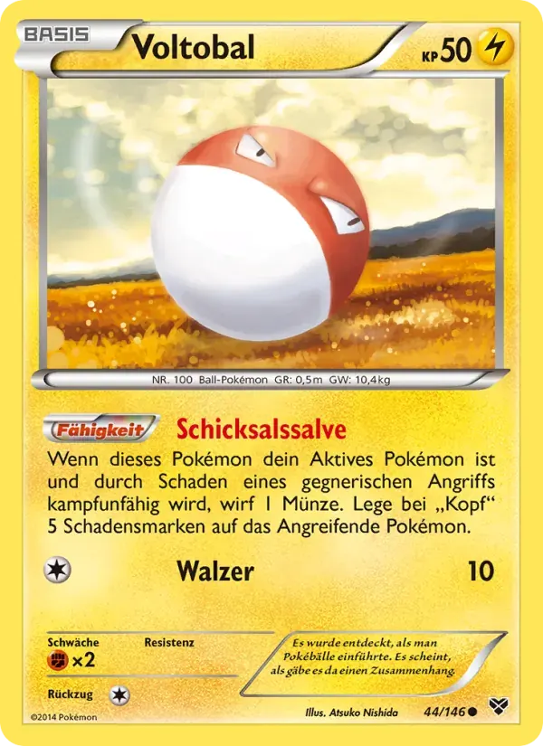 Voltobal — XY 44 German Pokémon card