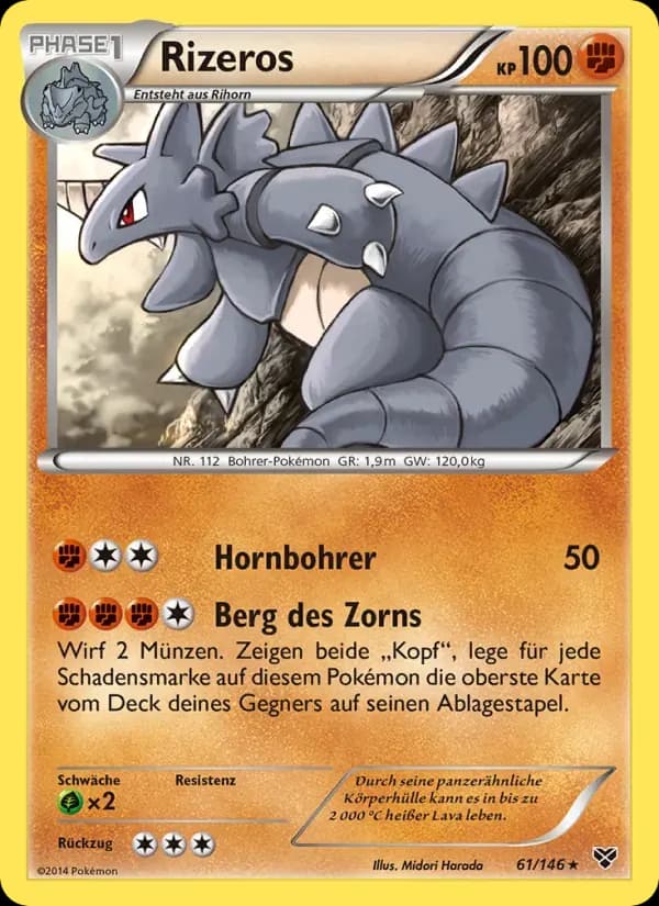 Rizeros — XY 61 German Pokémon card