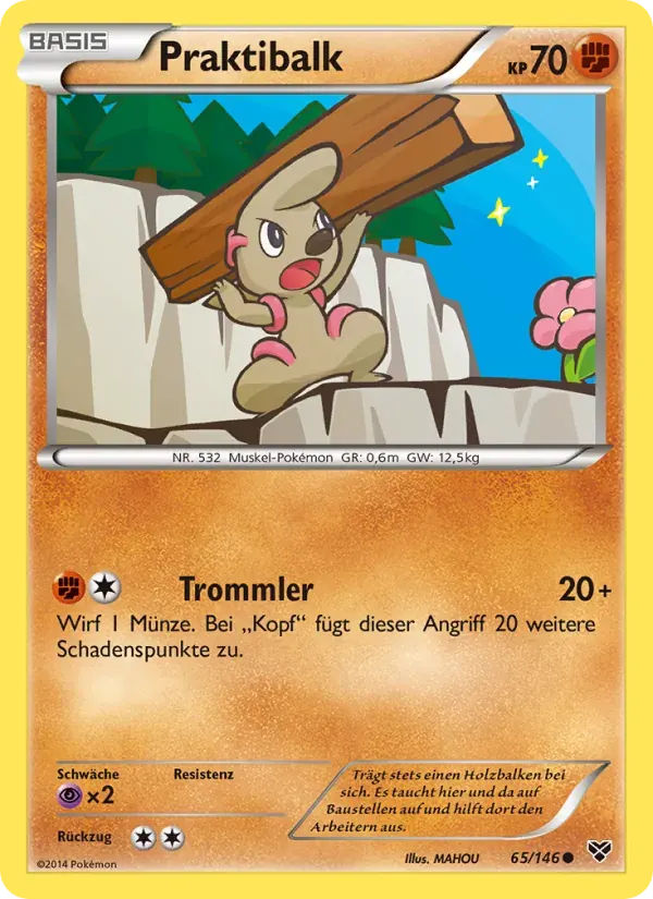 Praktibalk — XY 65 German Pokémon card