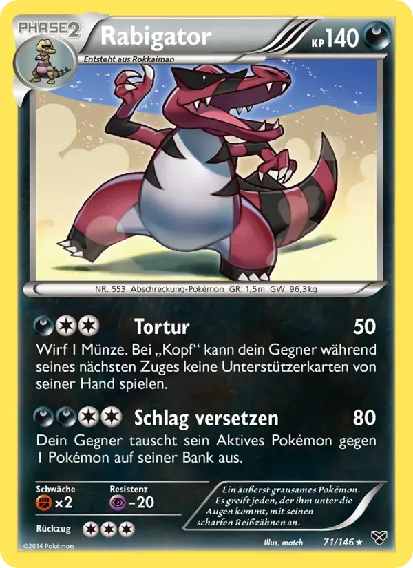 Rabigator — XY 71 German Pokémon card