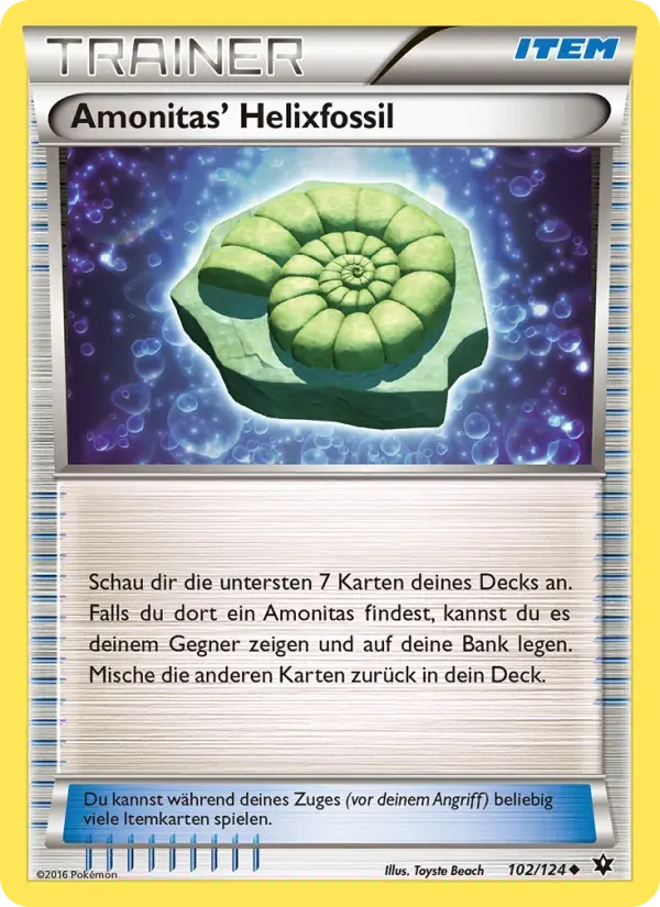 Amonitas Helixfossil — Schicksalsschmiede 102 German Pokémon card
