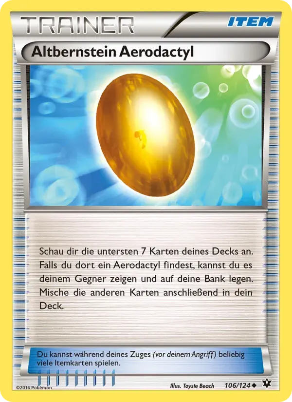 Aerodactyls Altbernstein — Schicksalsschmiede 106 German Pokémon card