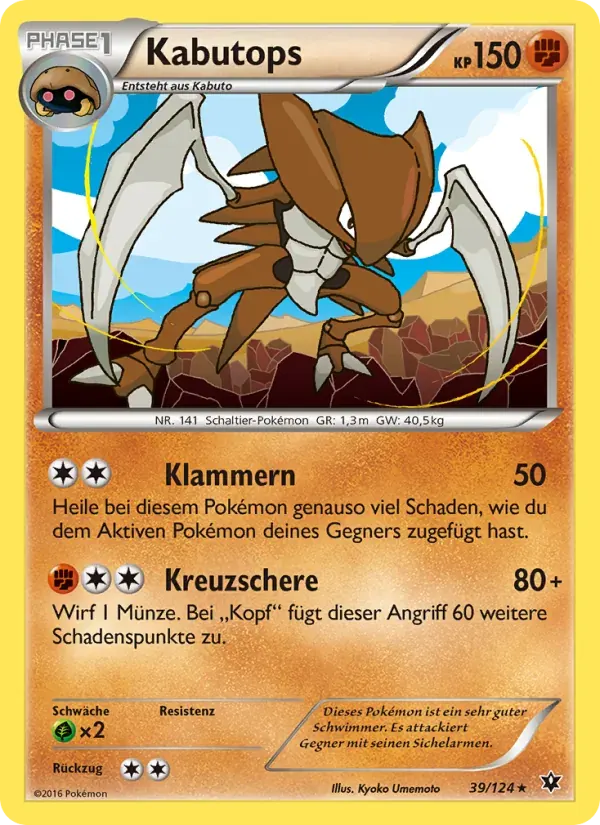 Kabutops — Schicksalsschmiede 39 German Pokémon card