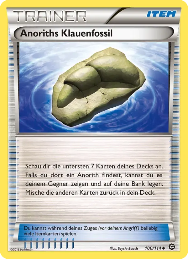 Anoriths Klauenfossil — Dampfkessel 100 German Pokémon card