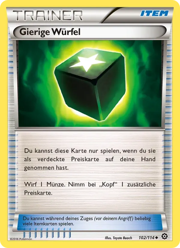 Gierige Würfel — Dampfkessel 102 German Pokémon card