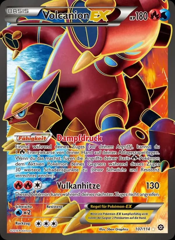 Volcanion EX — Dampfkessel 107 German Pokémon card