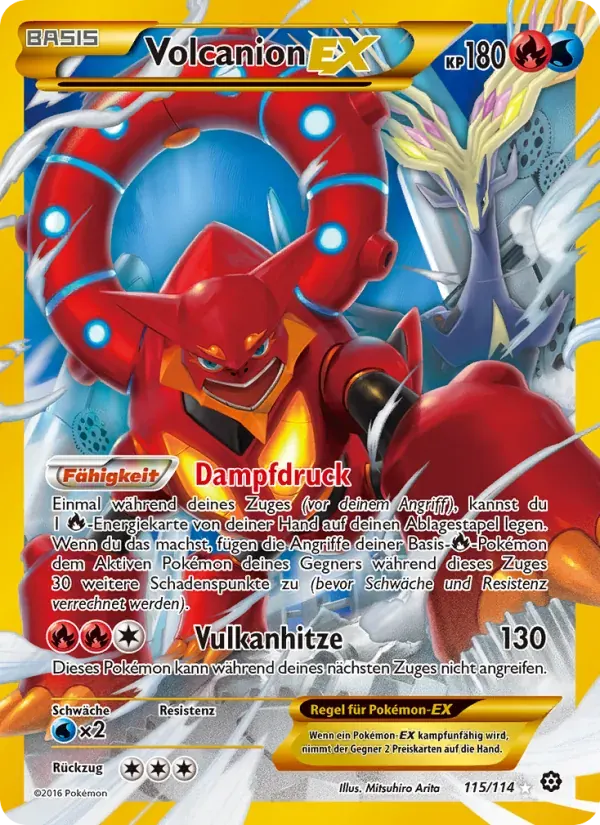 Volcanion EX — Dampfkessel 115 German Pokémon card
