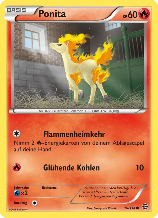 Ponita — Dampfkessel 16 German Pokémon card
