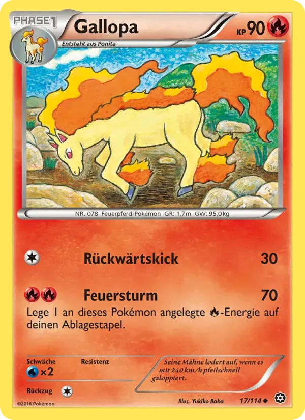 Gallopa — Dampfkessel 17 German Pokémon card