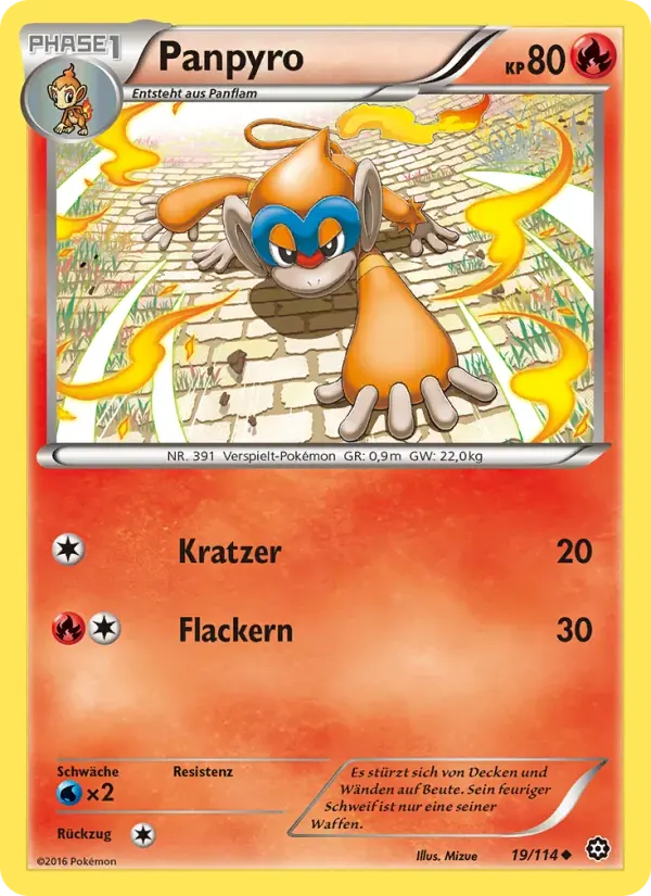 Panpyro — Dampfkessel 19 German Pokémon card