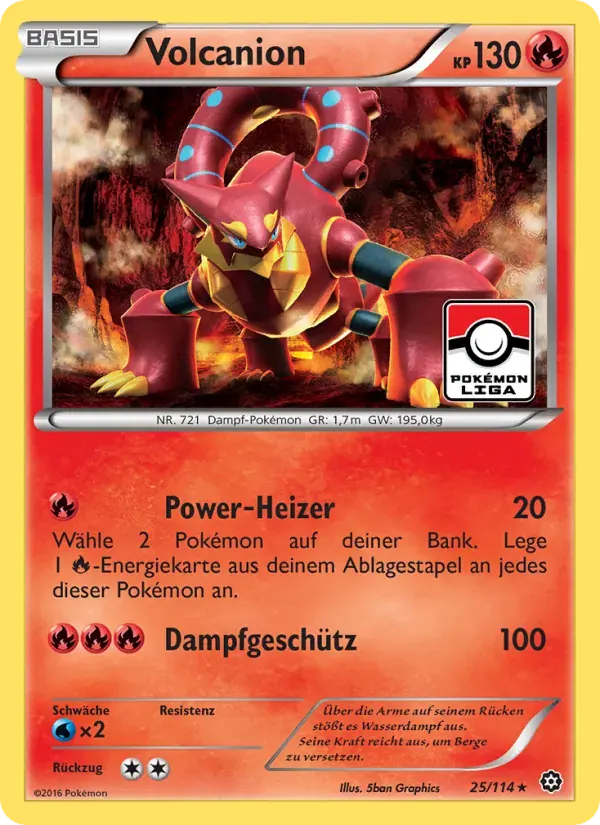 Volcanion — Dampfkessel 25 German Pokémon card