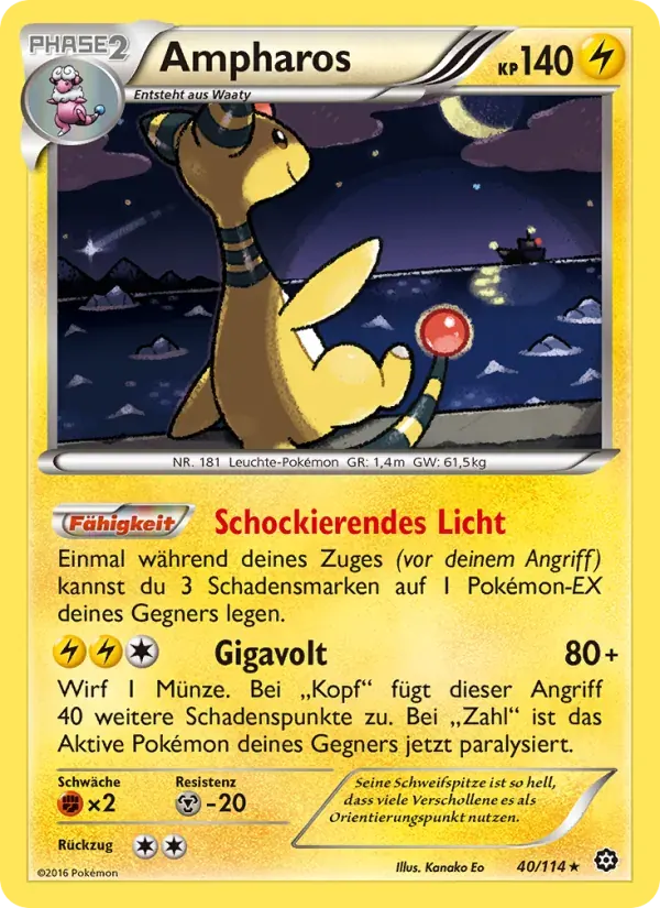 Ampharos — Dampfkessel 40 German Pokémon card