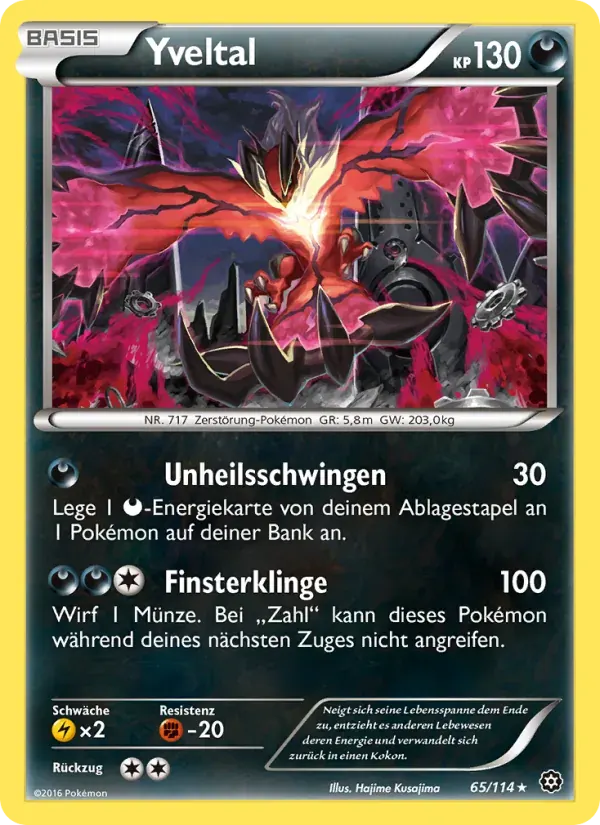 Yveltal — Dampfkessel 65 German Pokémon card
