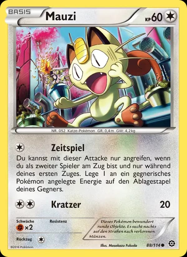 Mauzi — Dampfkessel 88 German Pokémon card
