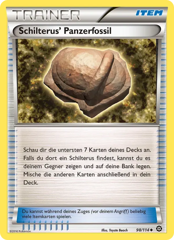 Schilterus' Panzerfossil — Dampfkessel 98 German Pokémon card