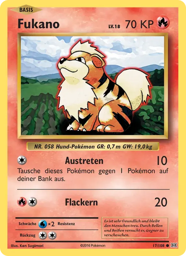 Fukano — Evolution 17 German Pokémon card