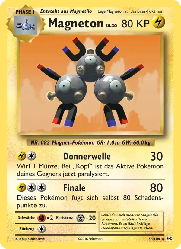 Magneton — Evolution 38 German Pokémon card
