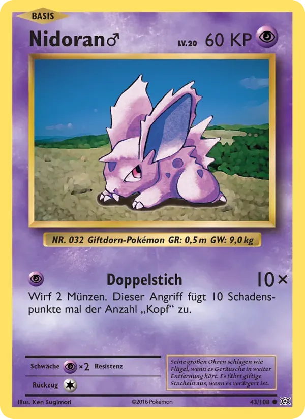Nidoran♂ — Evolution 43 German Pokémon card