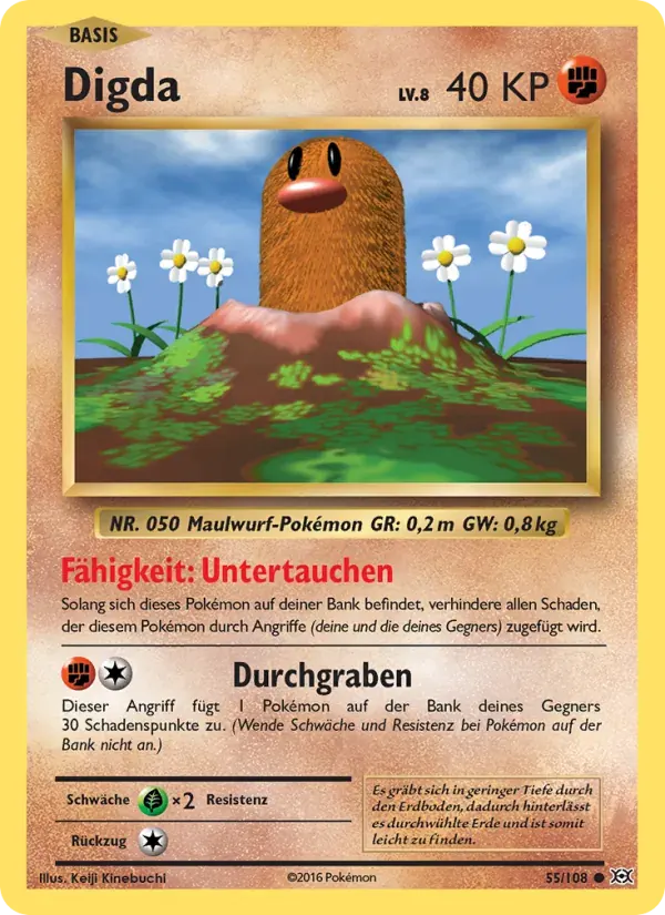Digda — Evolution 55 German Pokémon card