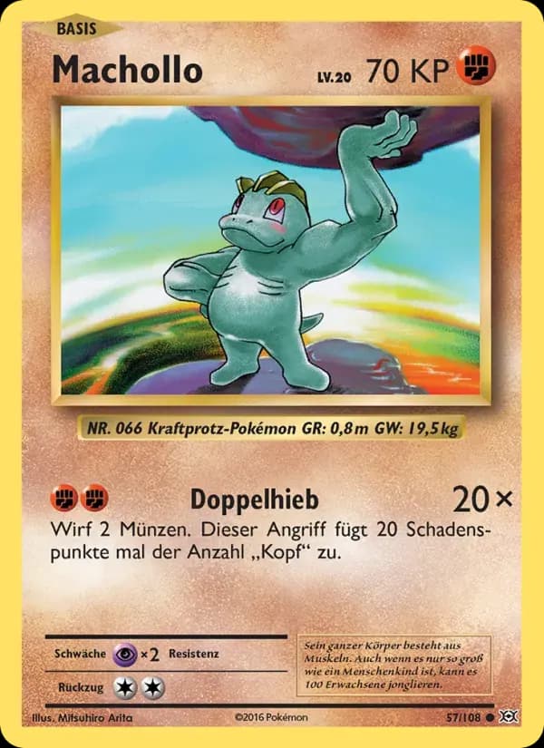 Machollo — Evolution 57 German Pokémon card