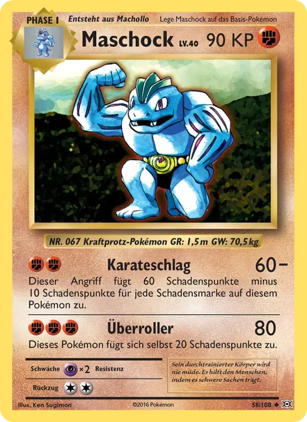 Maschock — Evolution 58 German Pokémon card