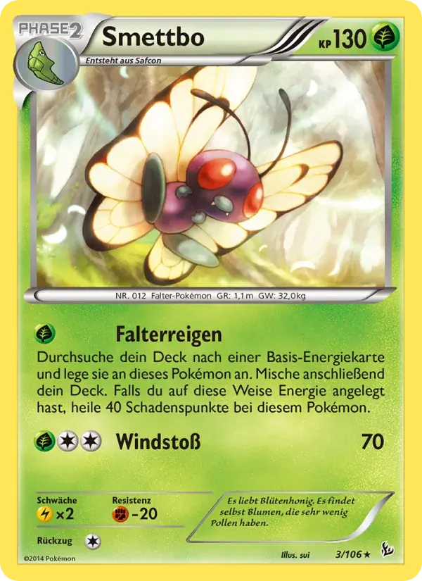 Smettbo — Flammenmeer 3 German Pokémon card
