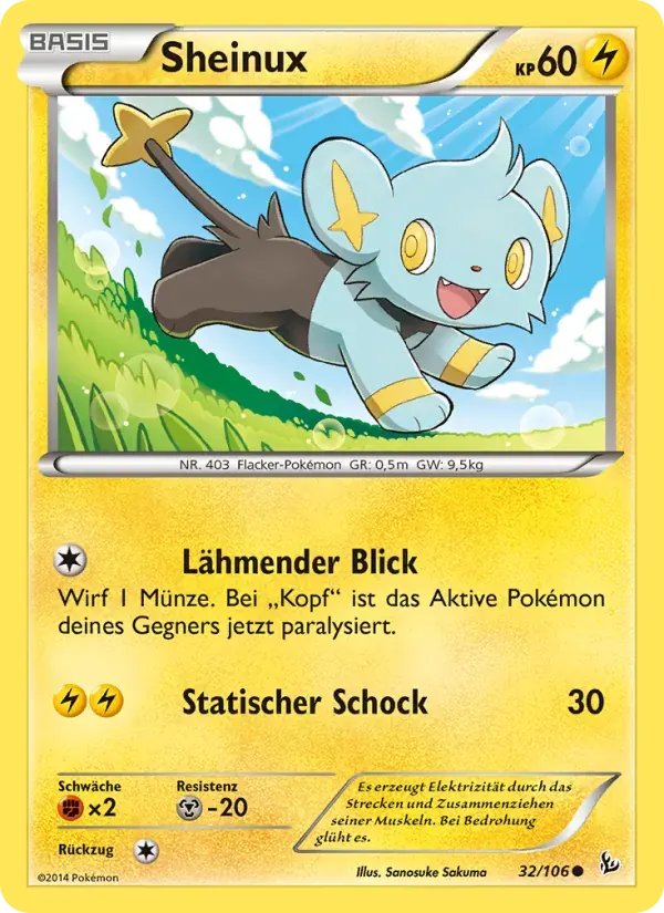 Sheinux — Flammenmeer 32 German Pokémon card