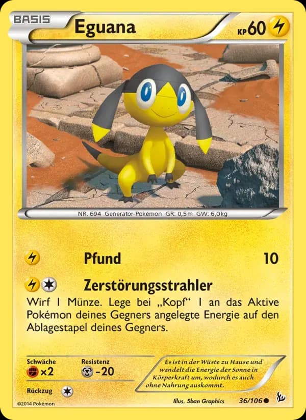 Eguana — Flammenmeer 36 German Pokémon card