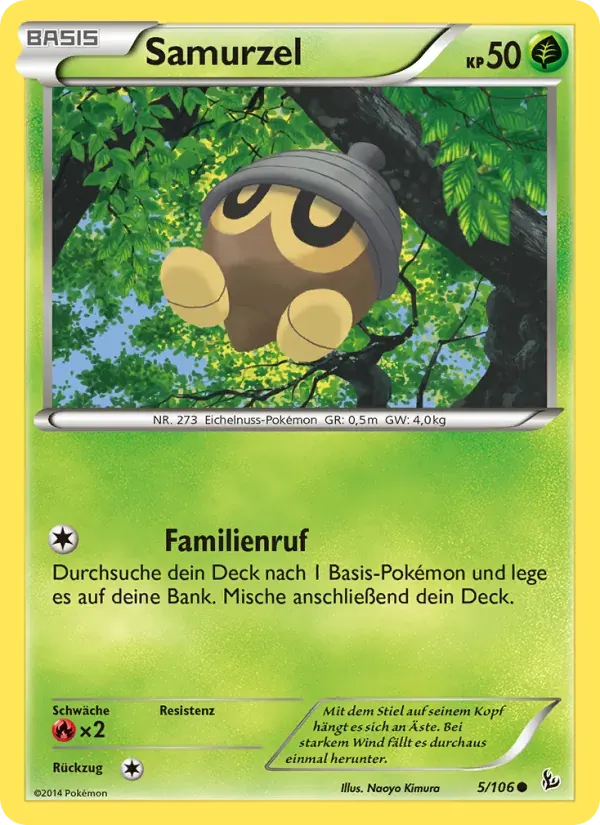 Samurzel — Flammenmeer 5 German Pokémon card