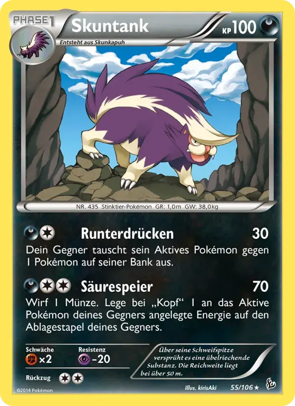 Skuntank — Flammenmeer 55 German Pokémon card