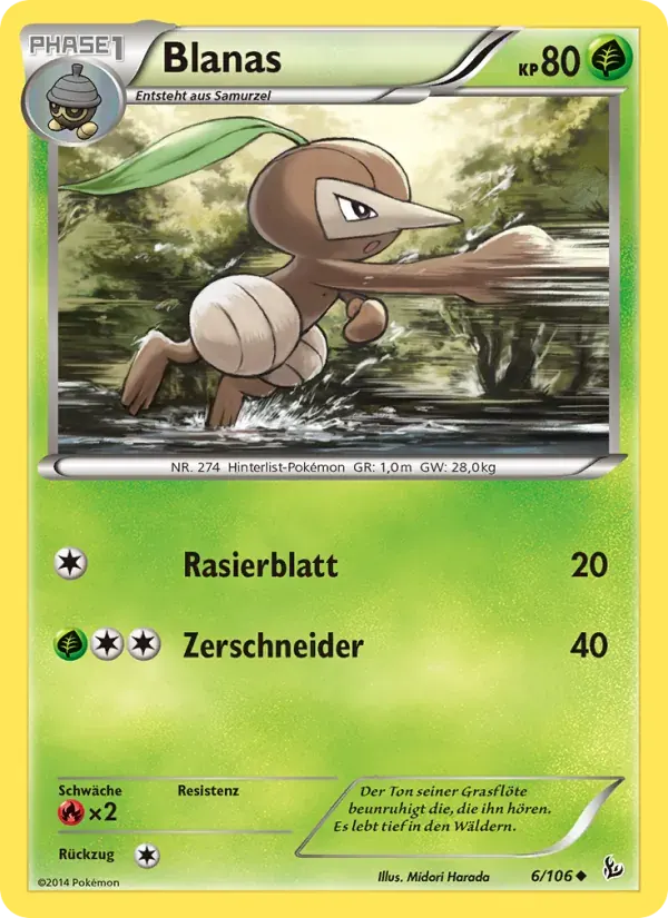 Blanas — Flammenmeer 6 German Pokémon card