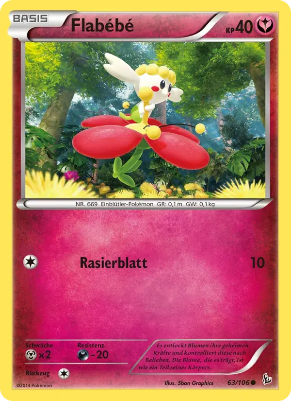 Flabébé — Flammenmeer 63 German Pokémon card
