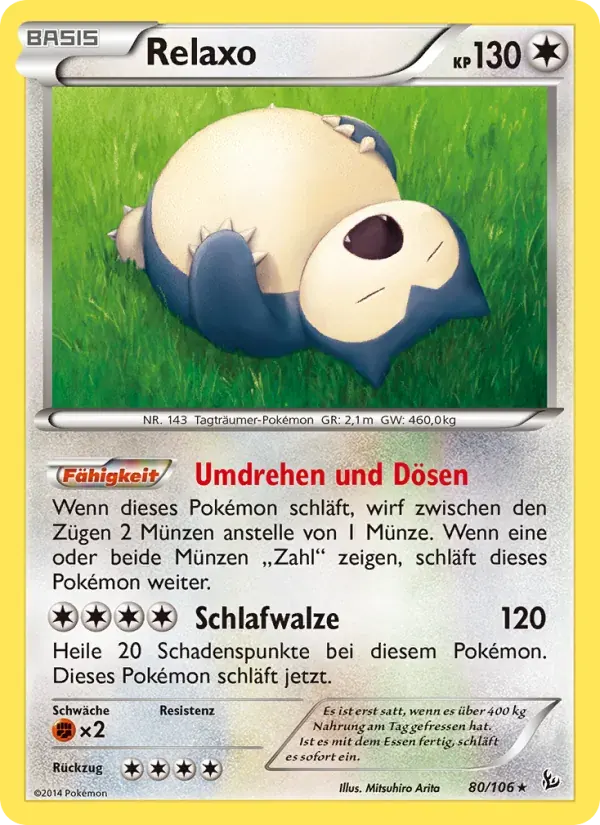 Relaxo — Flammenmeer 80 German Pokémon card
