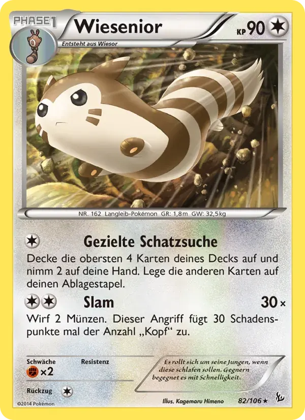 Wiesenior — Flammenmeer 82 German Pokémon card