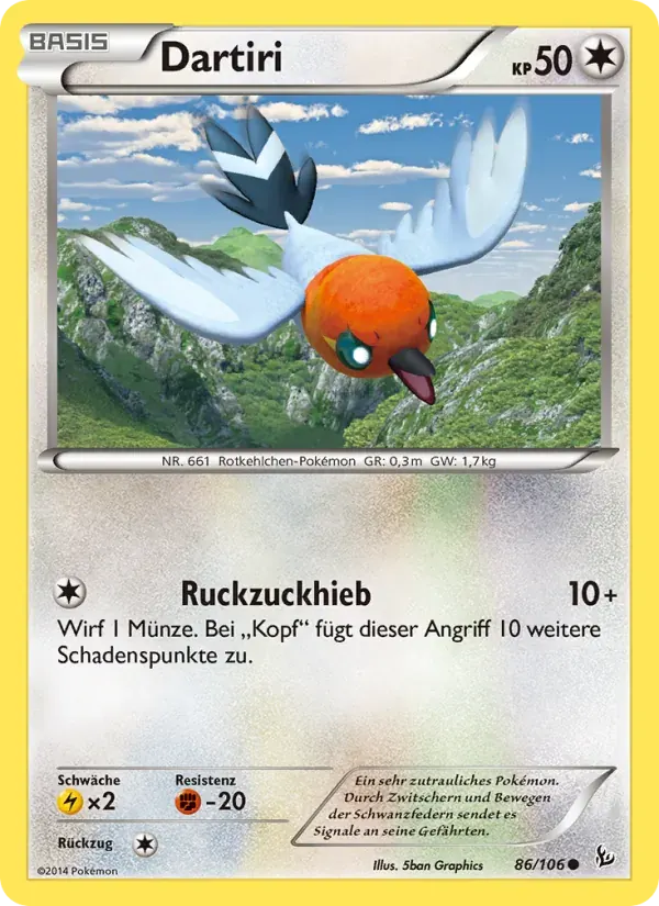Dartiri — Flammenmeer 86 German Pokémon card