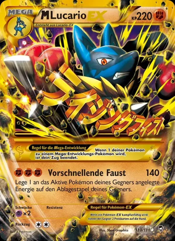M Lucario EX — Fliegende Fäuste 113 German Pokémon card