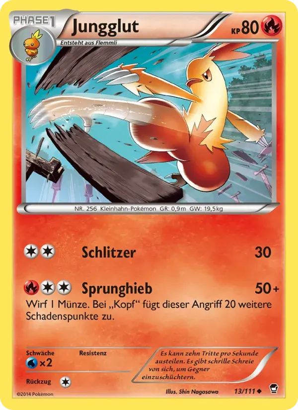 Jungglut — Fliegende Fäuste 13 German Pokémon card