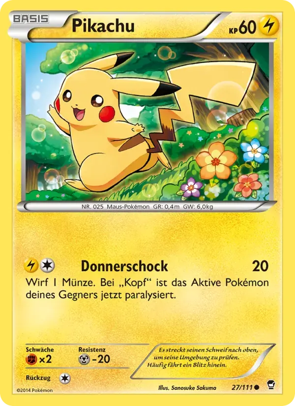 Pikachu — Fliegende Fäuste 27 German Pokémon card