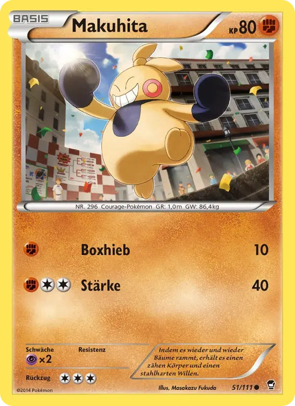 Makuhita — Fliegende Fäuste 51 German Pokémon card