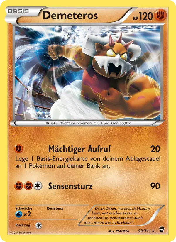 Demeteros — Fliegende Fäuste 58 German Pokémon card