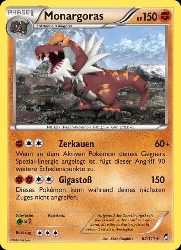 Monargoras — Fliegende Fäuste 62 German Pokémon card