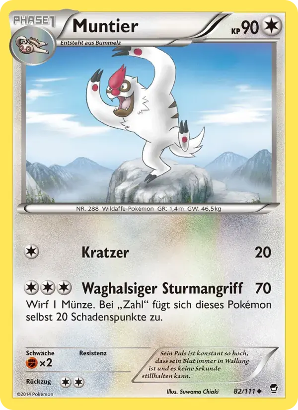 Muntier — Fliegende Fäuste 82 German Pokémon card