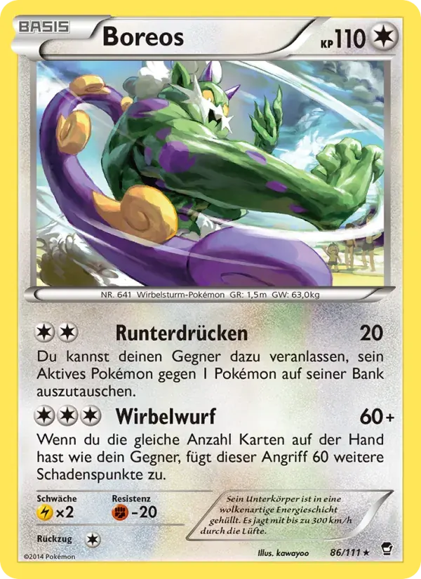 Boreos — Fliegende Fäuste 86 German Pokémon card