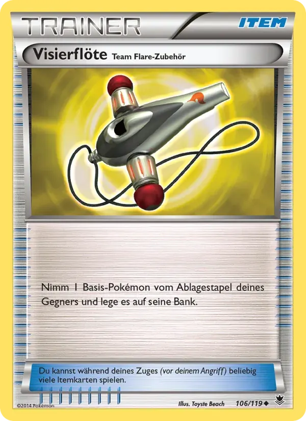 Visierflöte Team Flare-Zubehör — Phantomkräfte 106 German Pokémon card