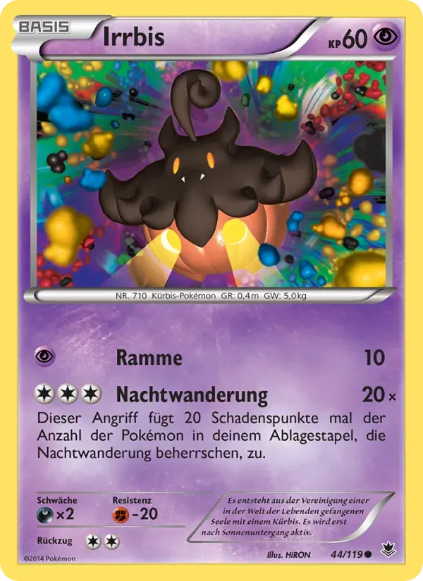 Irrbis — Phantomkräfte 44 German Pokémon card