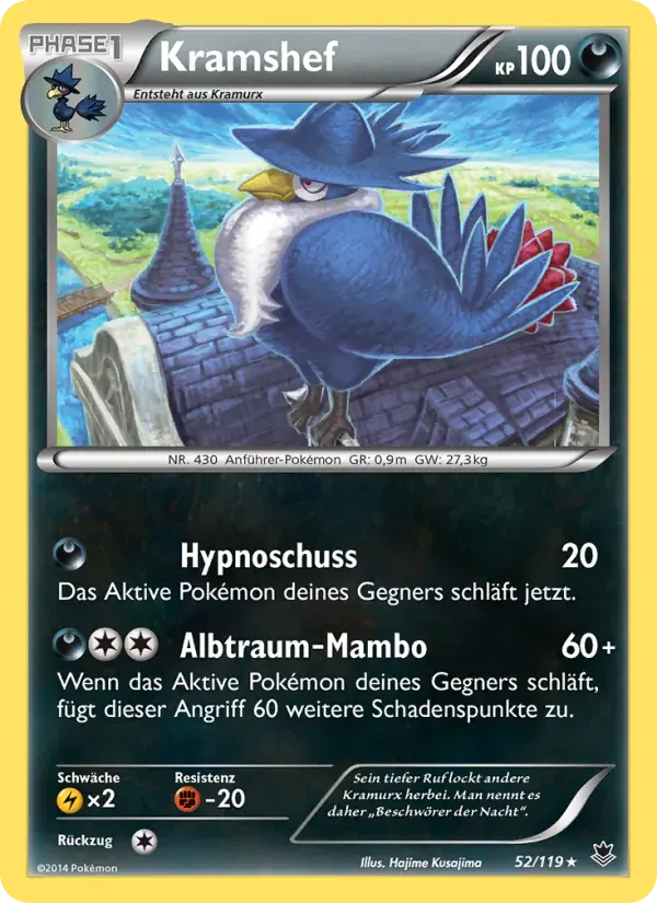 Kramshef — Phantomkräfte 52 German Pokémon card