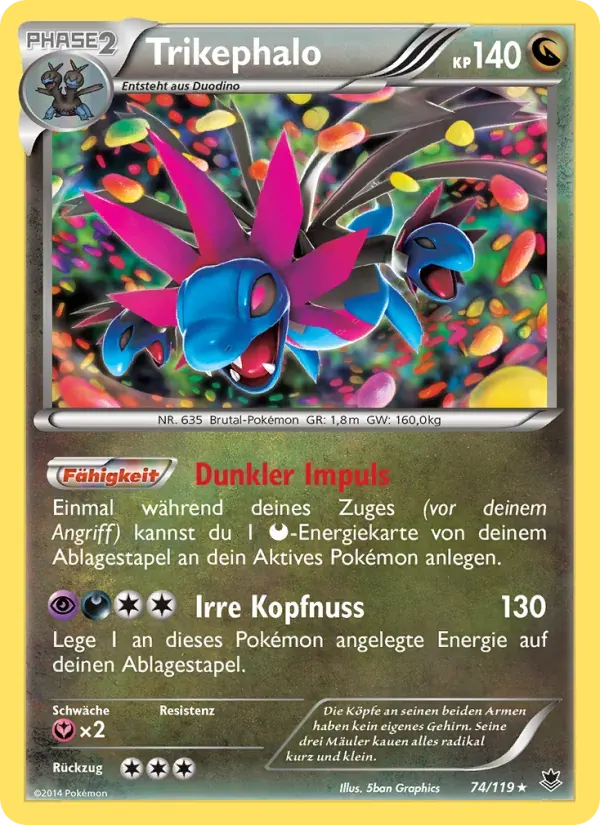 Trikephalo — Phantomkräfte 74 German Pokémon card