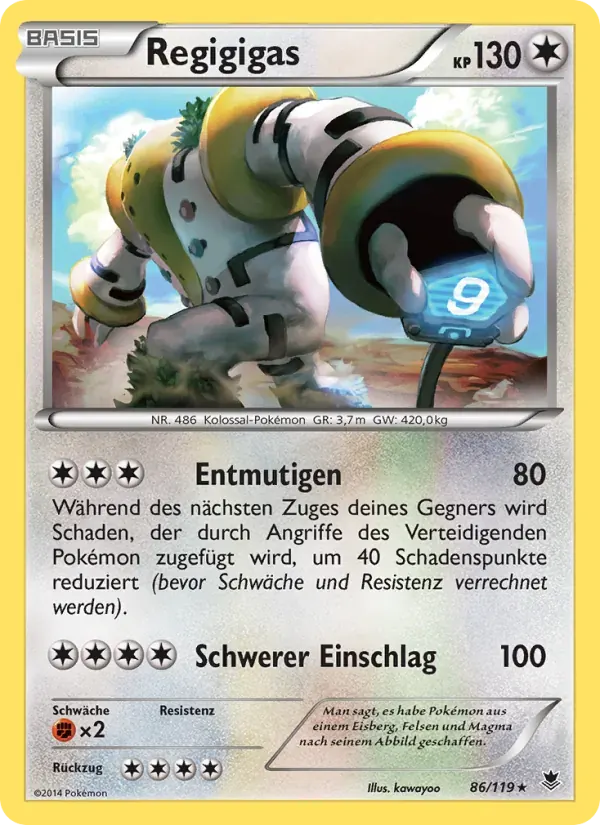 Regigigas — Phantomkräfte 86 German Pokémon card